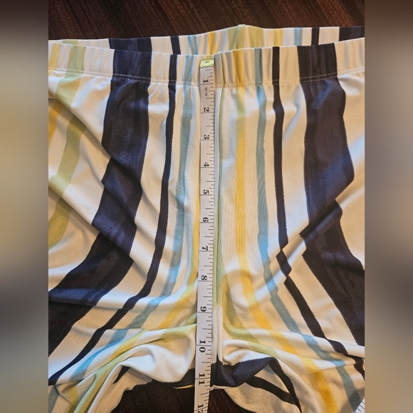 Serengeti Plus 1X Blue Yellow Stripe Wide Leg Pull On Pants NWOT Coastal Grandma - Picture 6 of 10